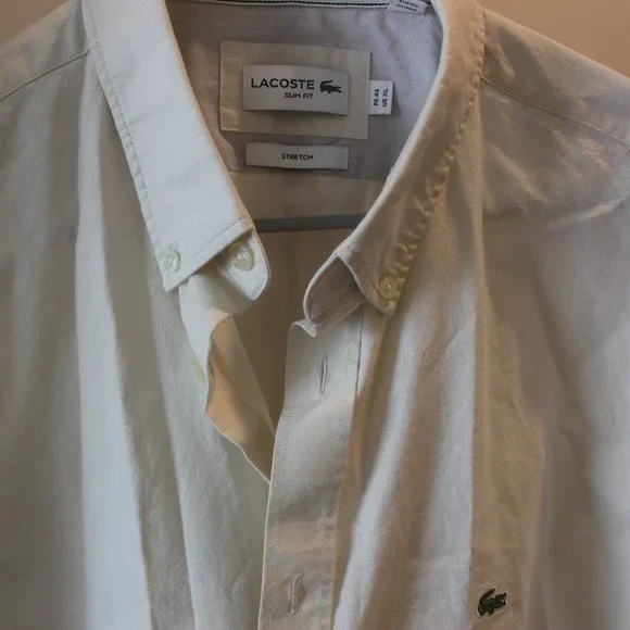 Lacoste | Shirts | Lacoste White Shirt New Xl Slim Fit | Poshmark